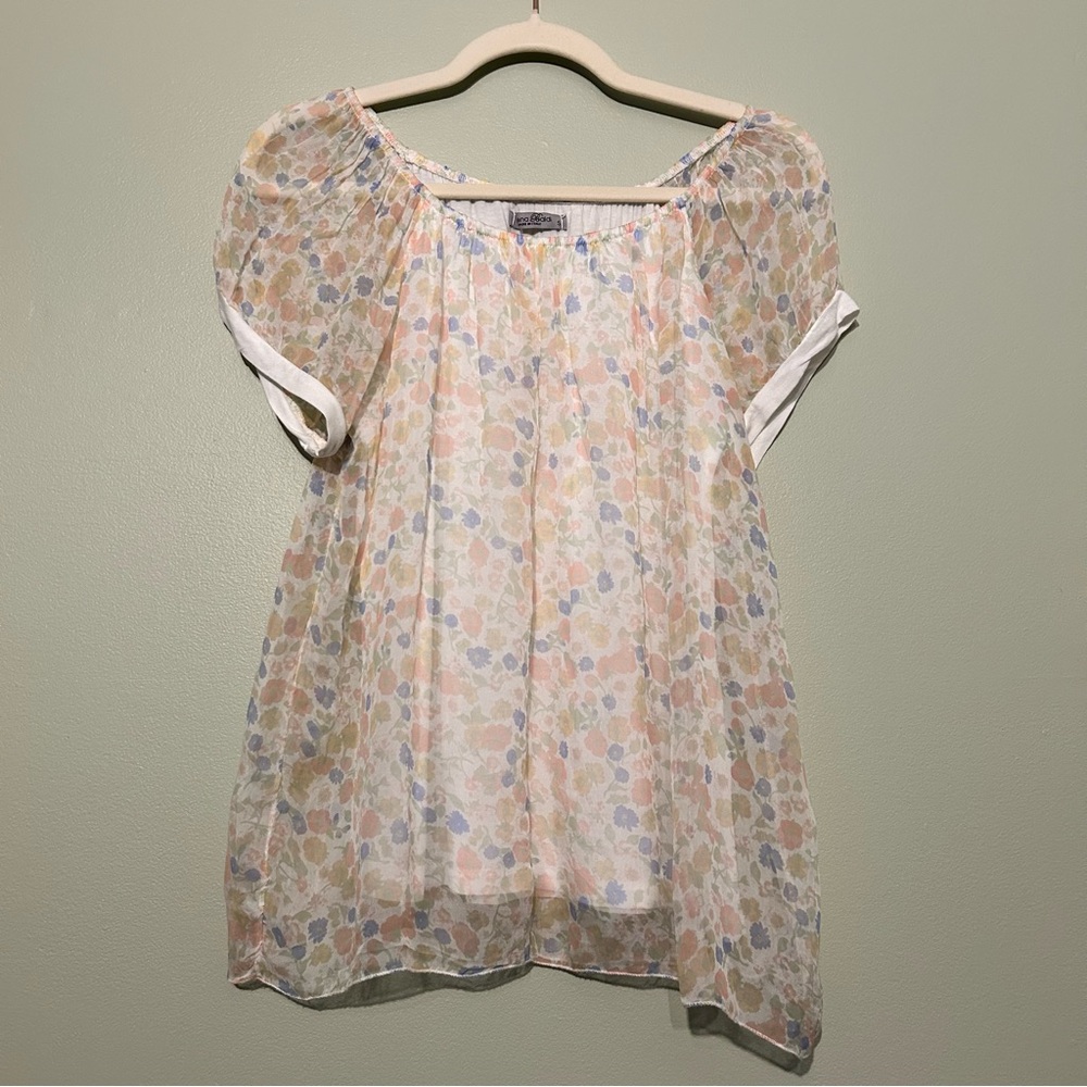 Elena Baldi- Silk- Made in Italy, floral delicate baby doll, fairy core